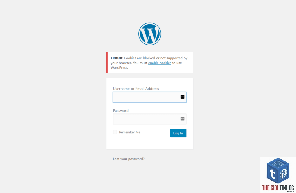 wordpress authentication cookie error