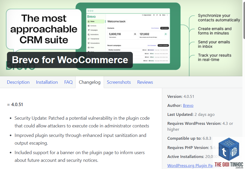 wordpress brevo api lỗi