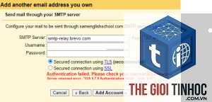 wordpress brevo authentication failed