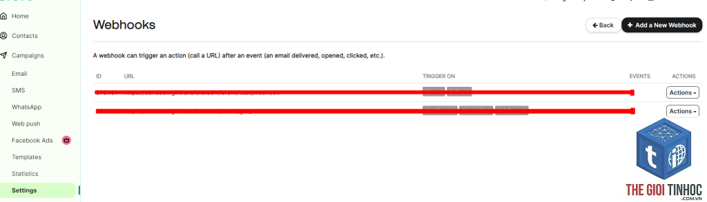 wordpress brevo webhook lỗi
