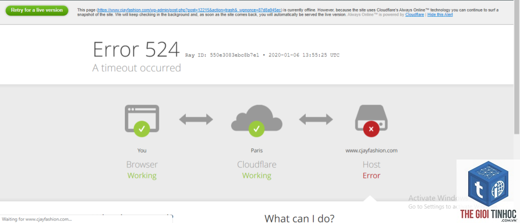 wordpress cloudflare 524