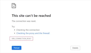 wordpress connection reset
