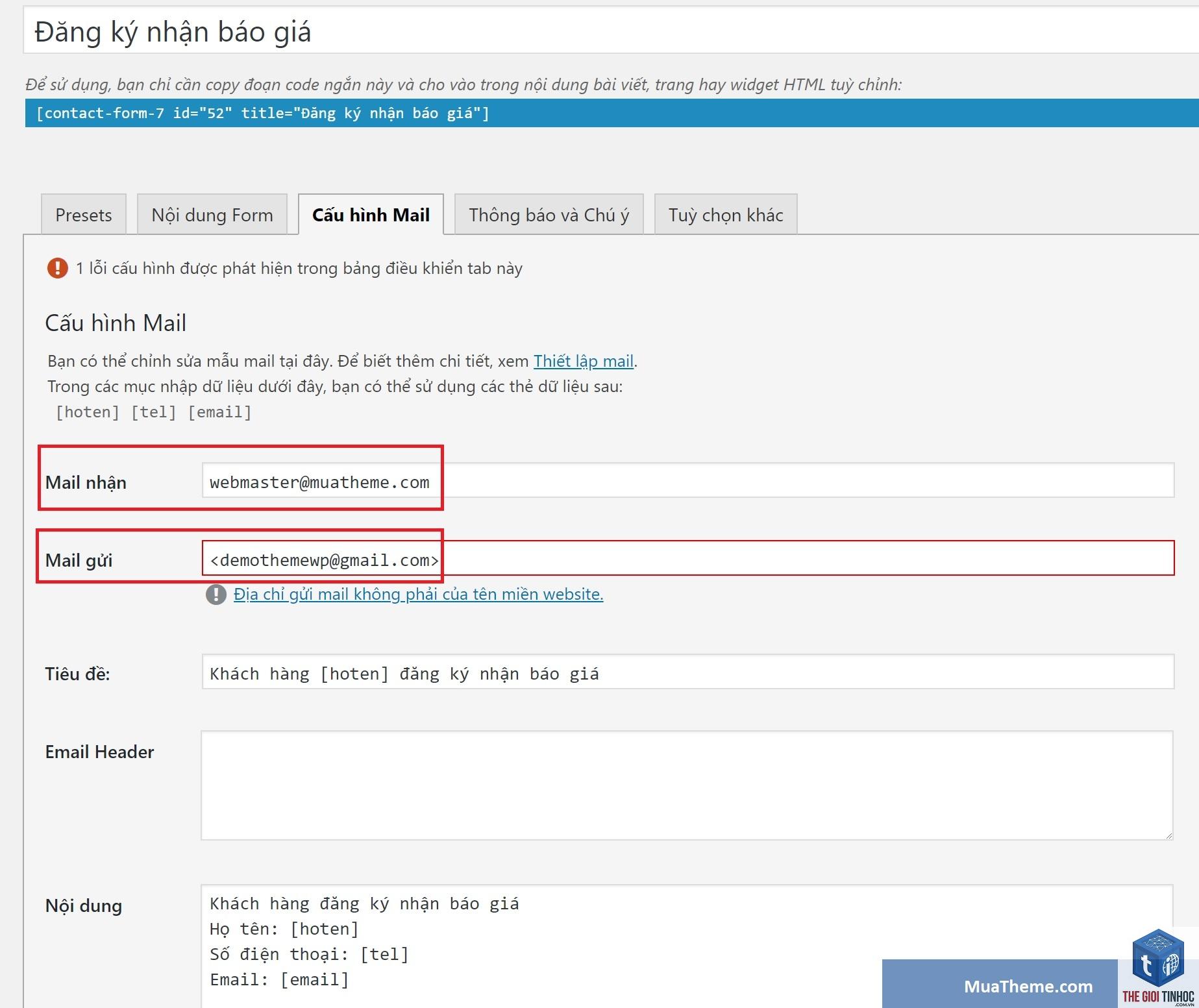 wordpress contact form email không gửi - Hình 5