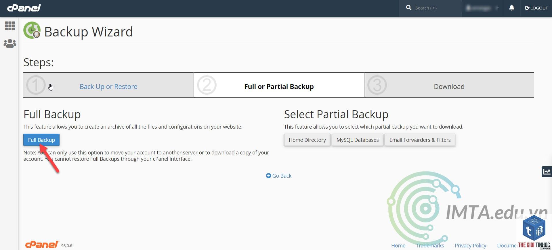 wordpress cpanel backup lỗi - Hình 2