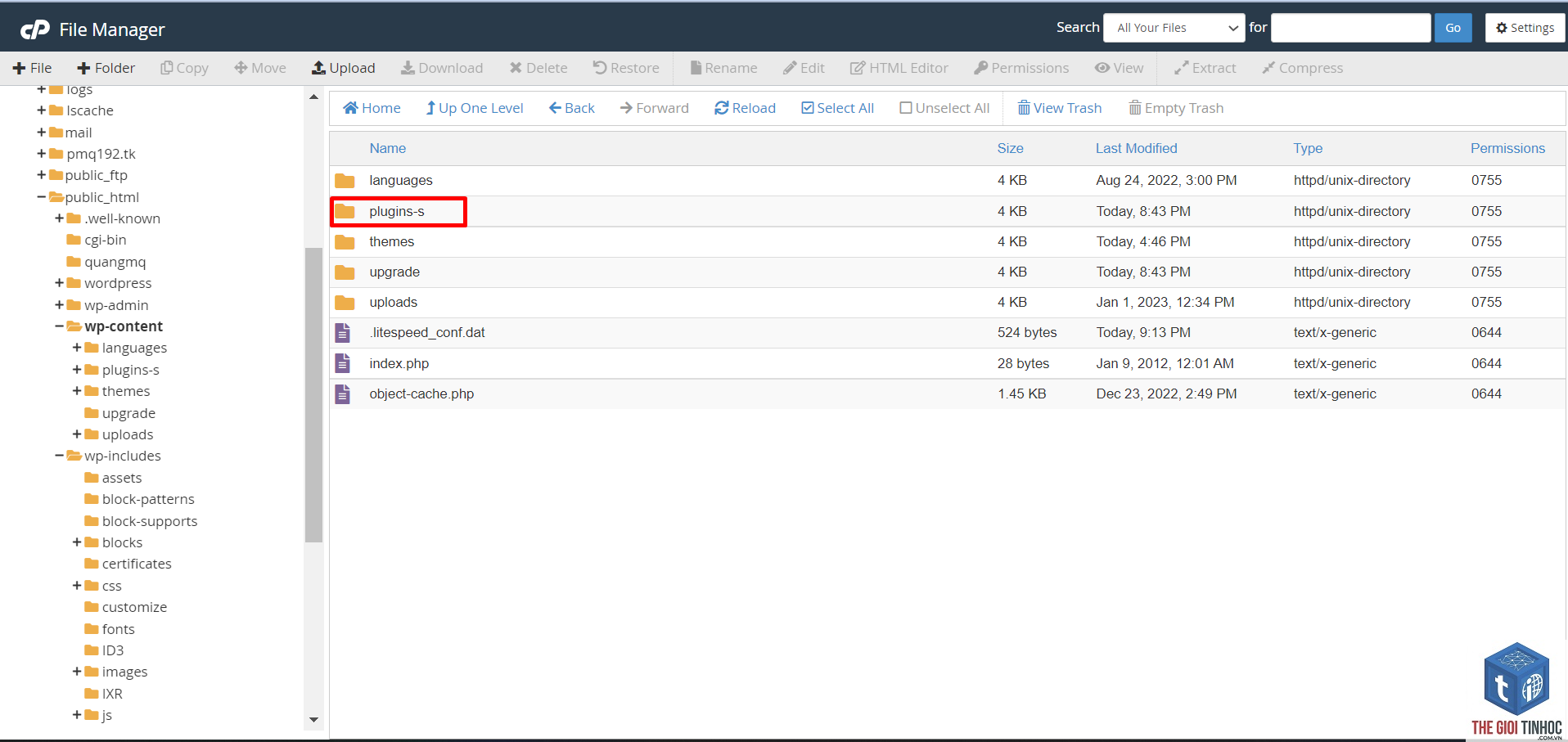 wordpress cpanel file manager lỗi - Hình 1
