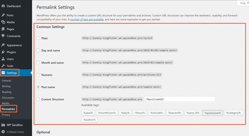 wordpress custom permalink error
