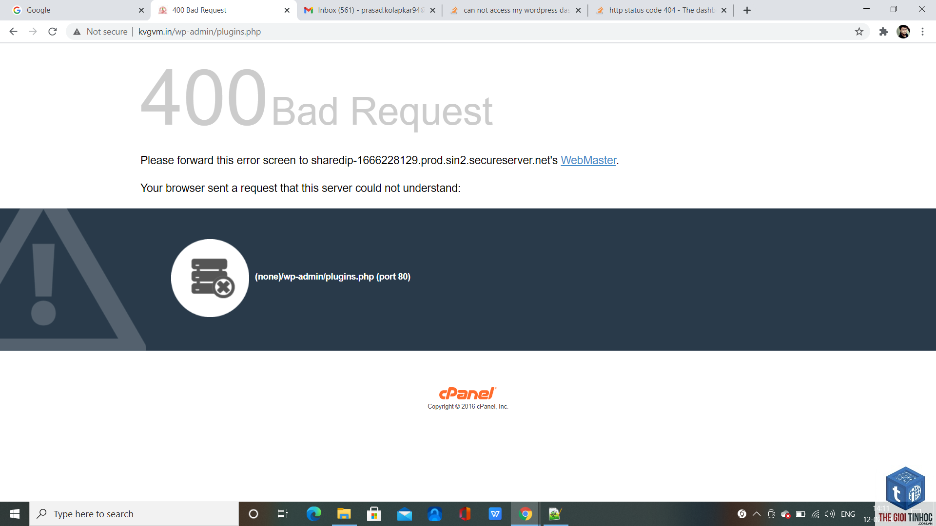 wordpress dashboard error - Hình 1