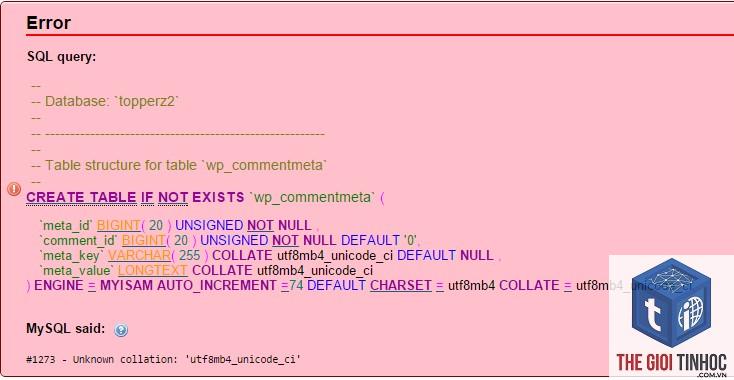 wordpress database import error - Hình 2