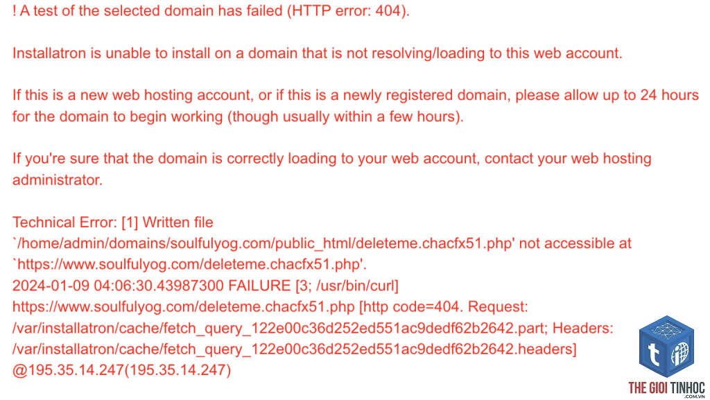 wordpress directadmin account error