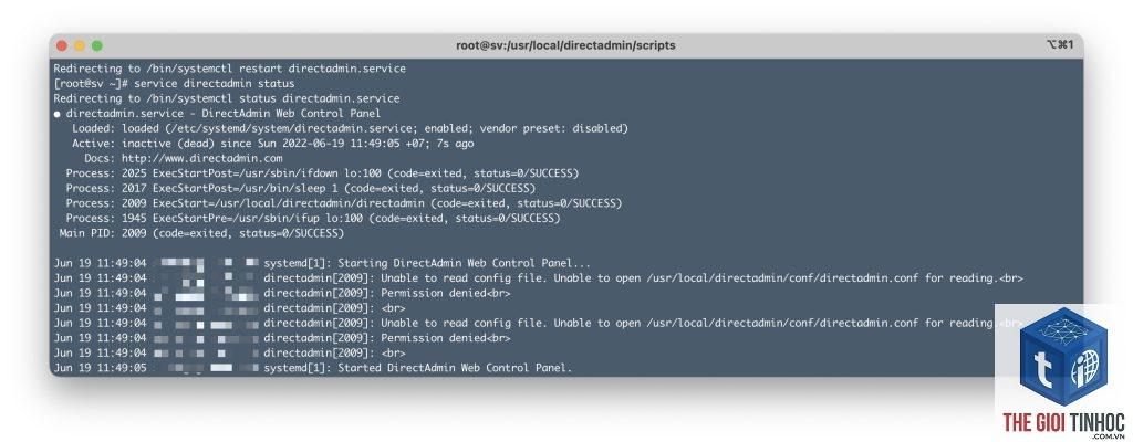 wordpress directadmin permissions lỗi