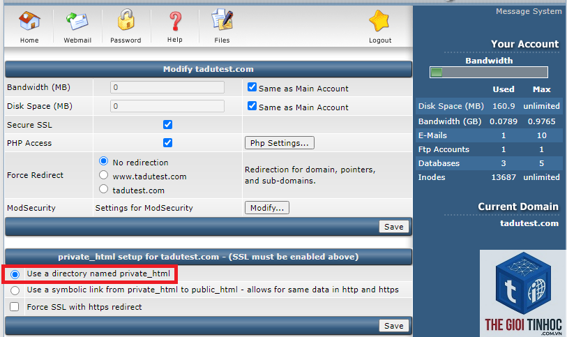 wordpress directadmin ssl lỗi