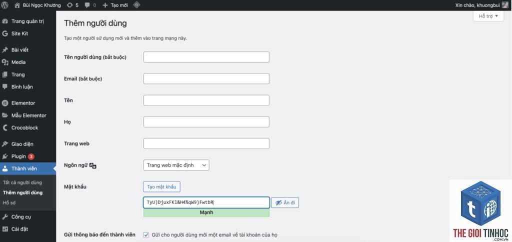 wordpress email đăng ký thành viên không gửi