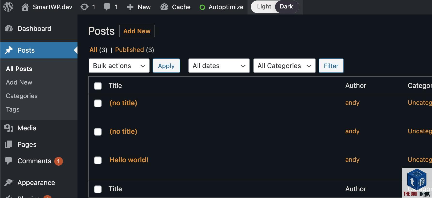 wordpress email dark mode lỗi - Hình 1