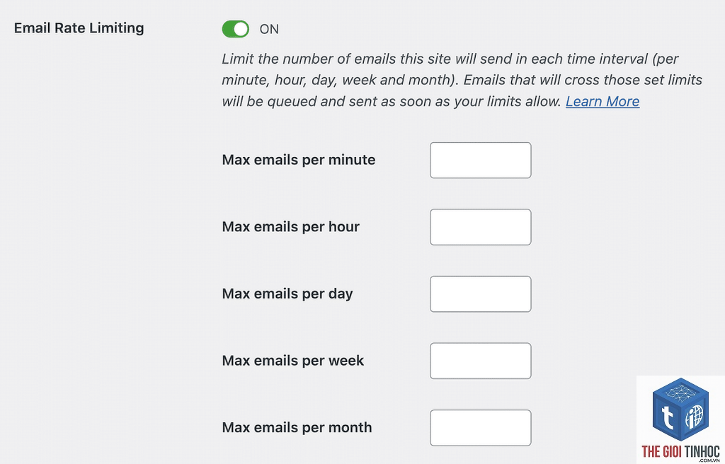 wordpress email rate limit