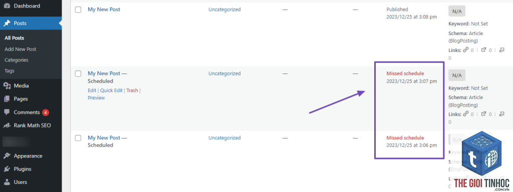 wordpress email schedule failed