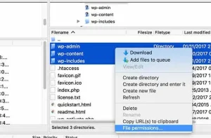 wordpress file permissions lỗi