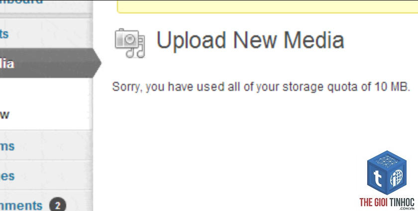 wordpress hosting quota exceeded