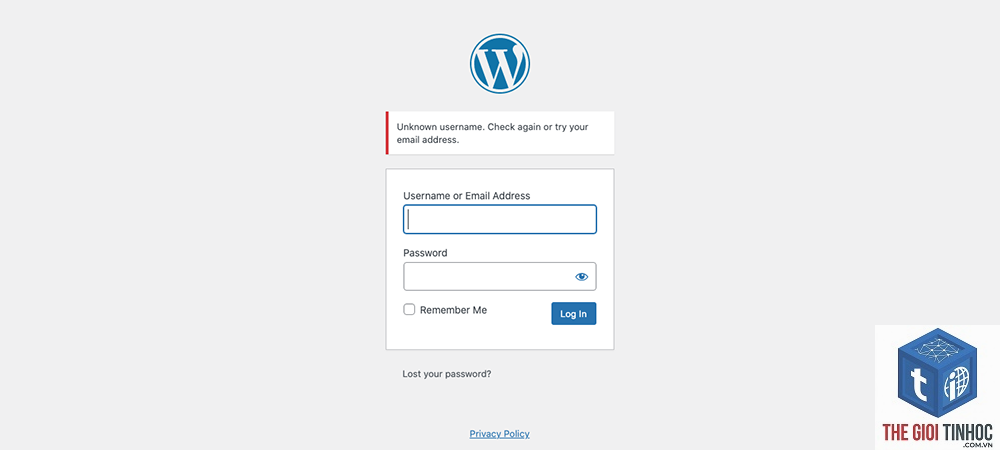 wordpress login failed - Hình 2