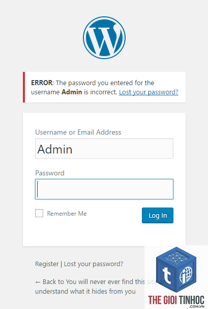 wordpress login invalid password - Hình 4