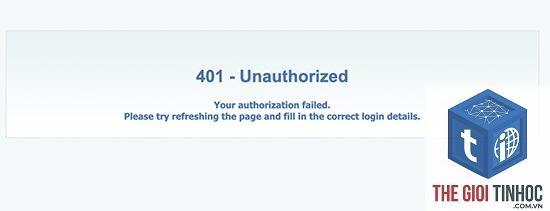 wordpress lỗi 401