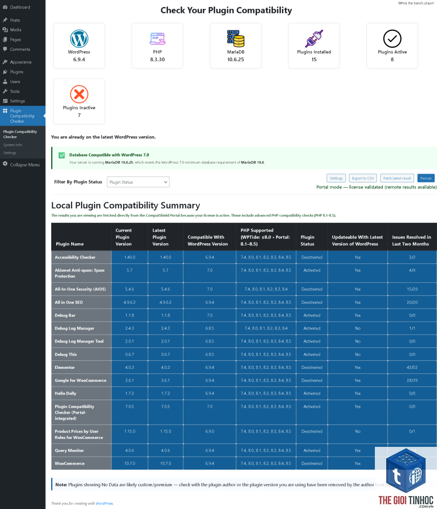 wordpress media compatibility test