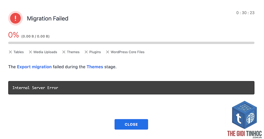 wordpress migration timeout