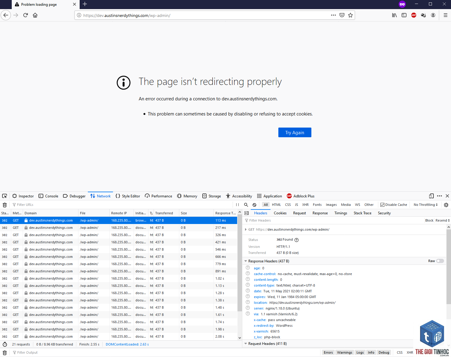 wordpress nginx redirect lỗi - Hình 1