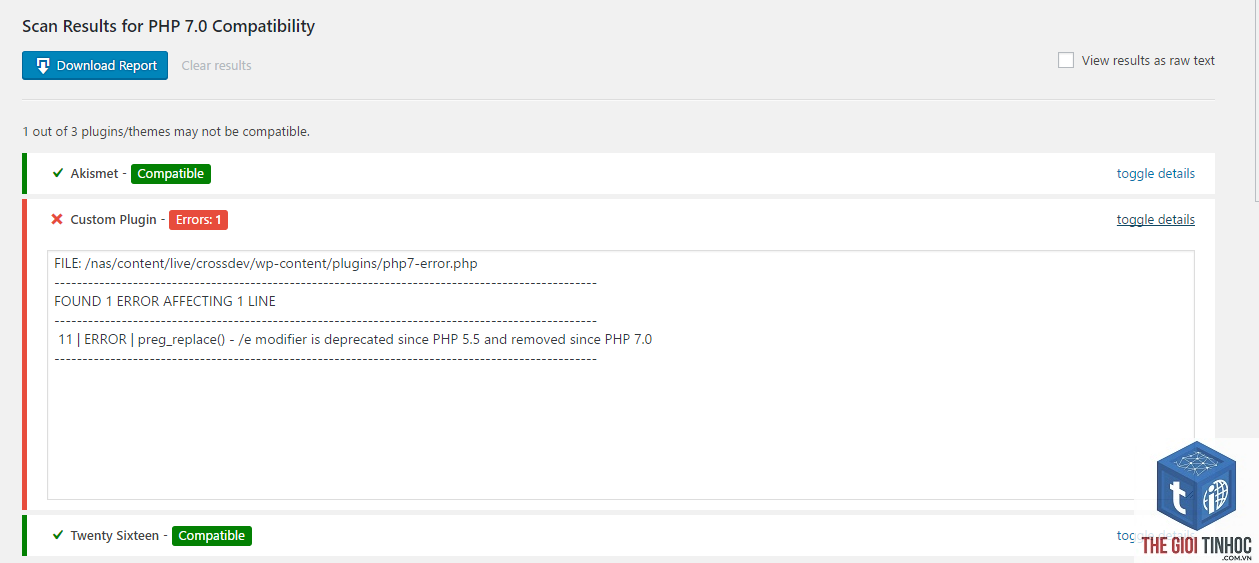 wordpress php compatibility error - Hình 4