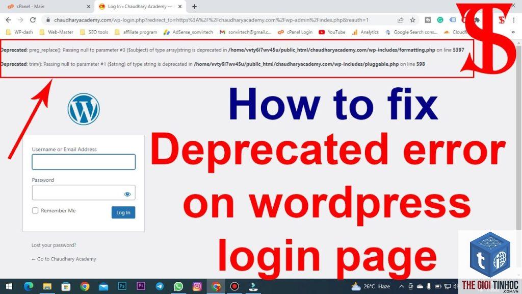 wordpress php deprecated