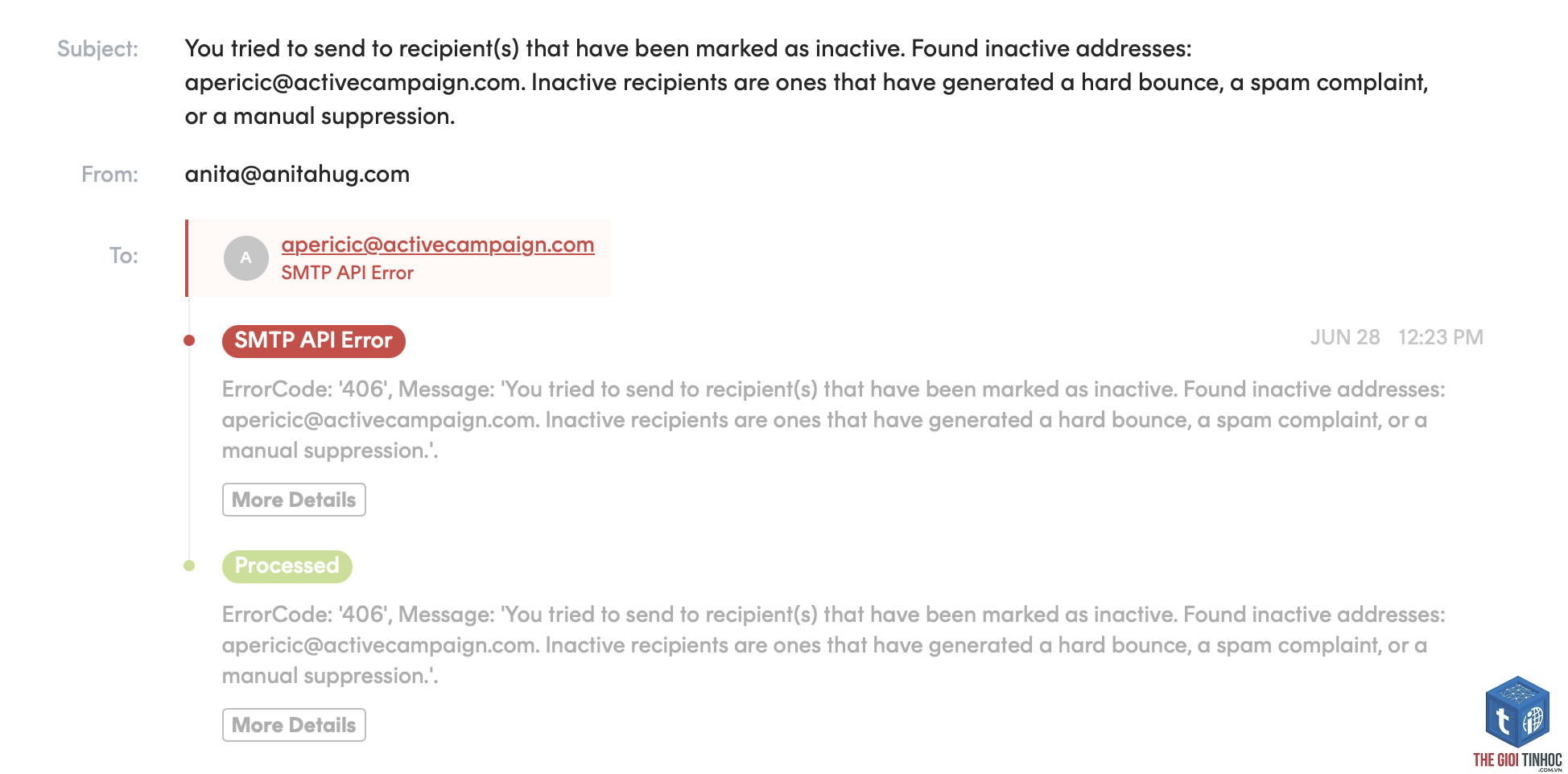 wordpress postmark smtp lỗi - Hình 1