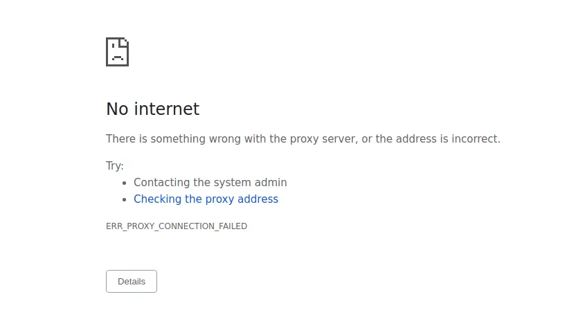 wordpress proxy connection failed