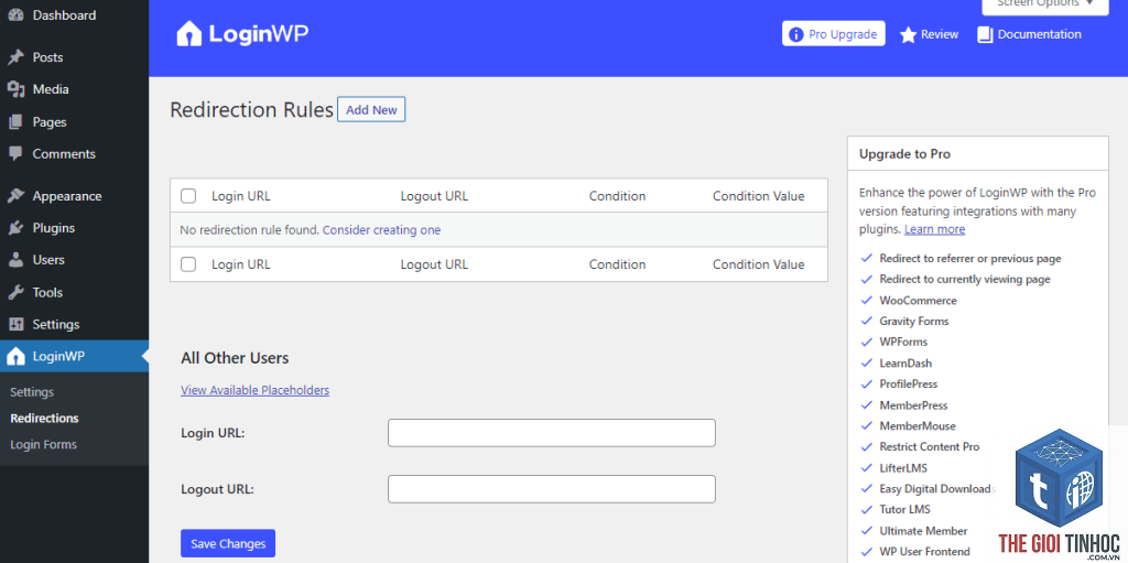 wordpress redirect after login
