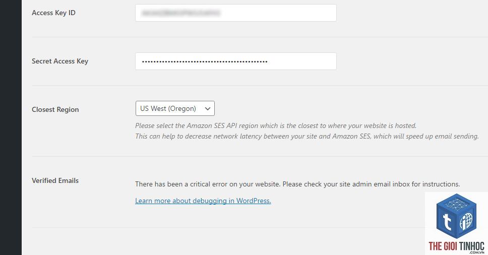 wordpress ses verification error - Hình 1