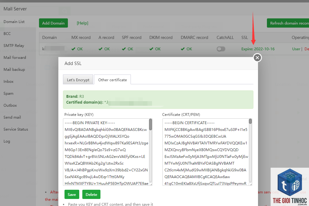 wordpress smtp certificate expired - Hình 1