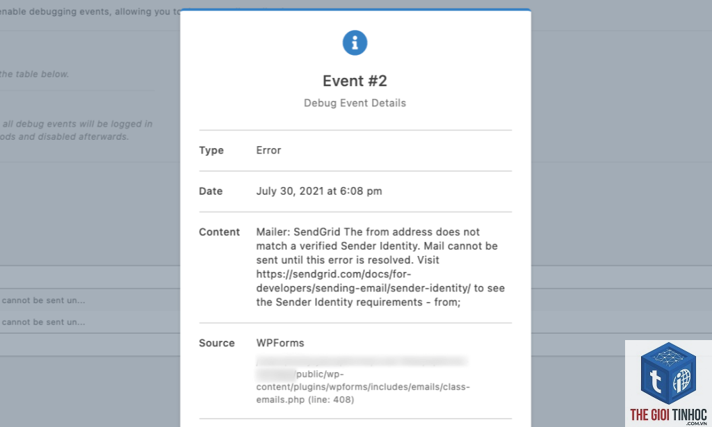 wordpress smtp debug