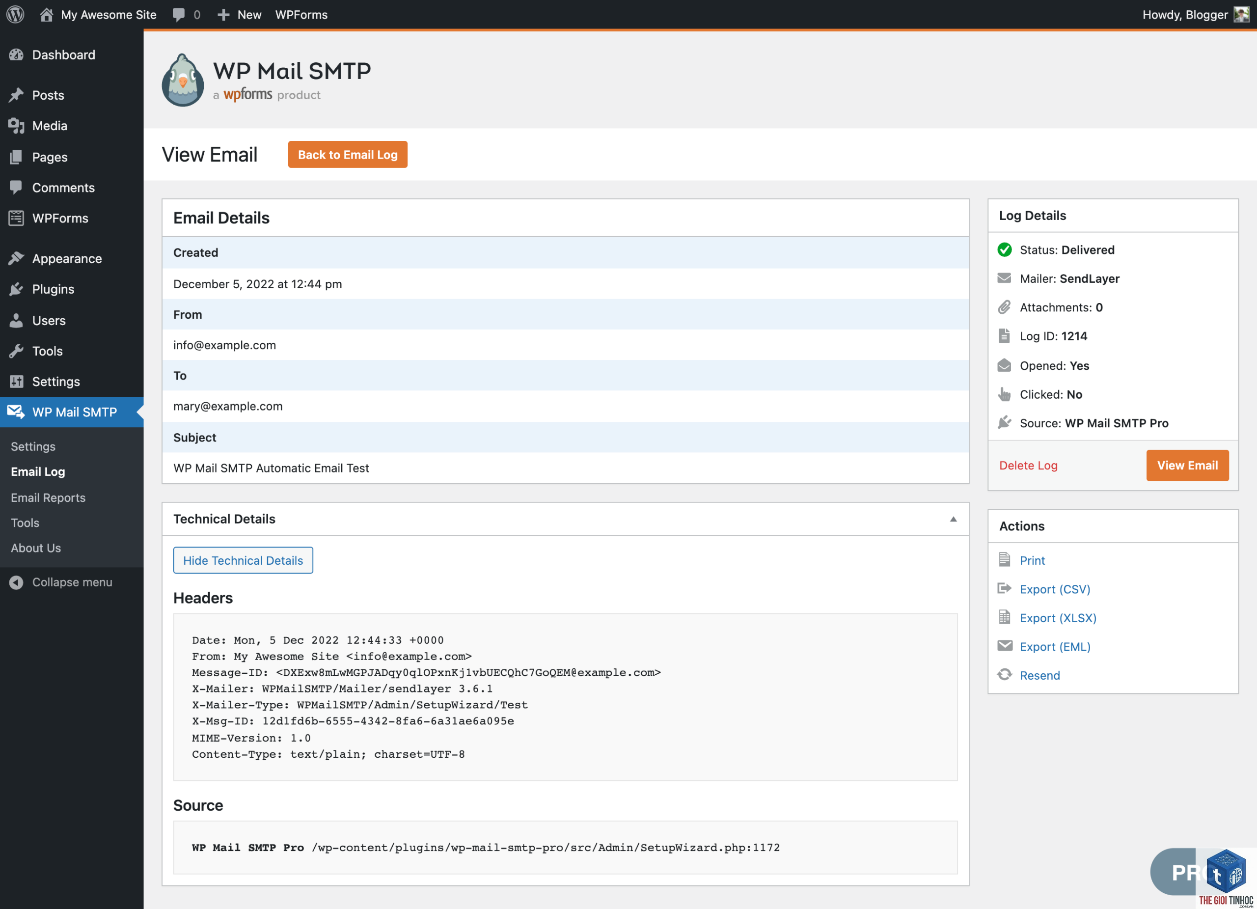 wordpress smtp monitoring