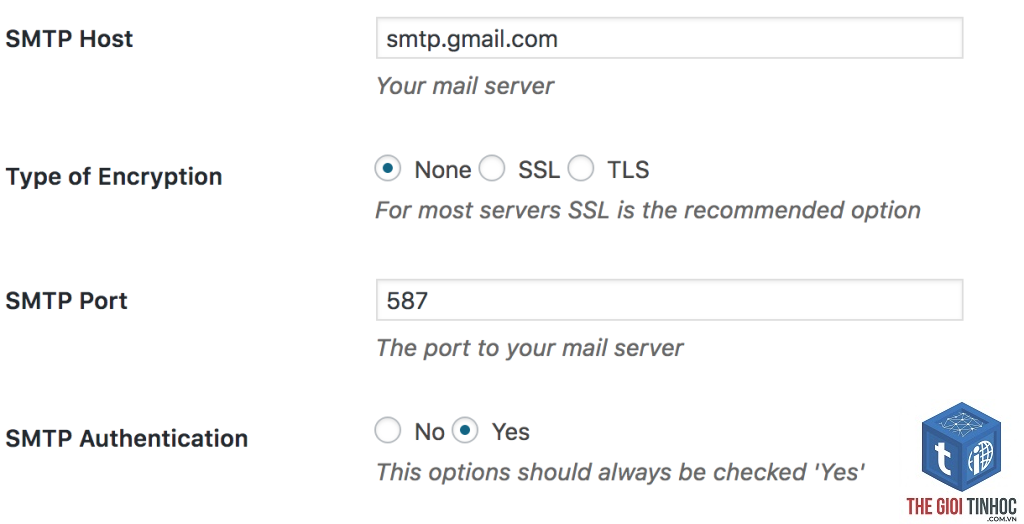wordpress smtp plugin authentication failed