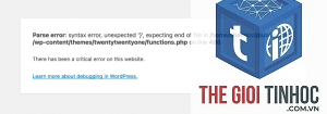 wordpress syntax error