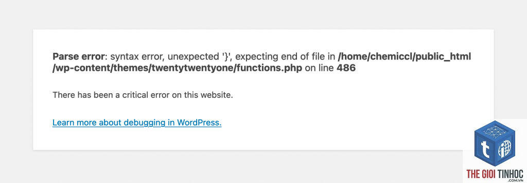 wordpress syntax error