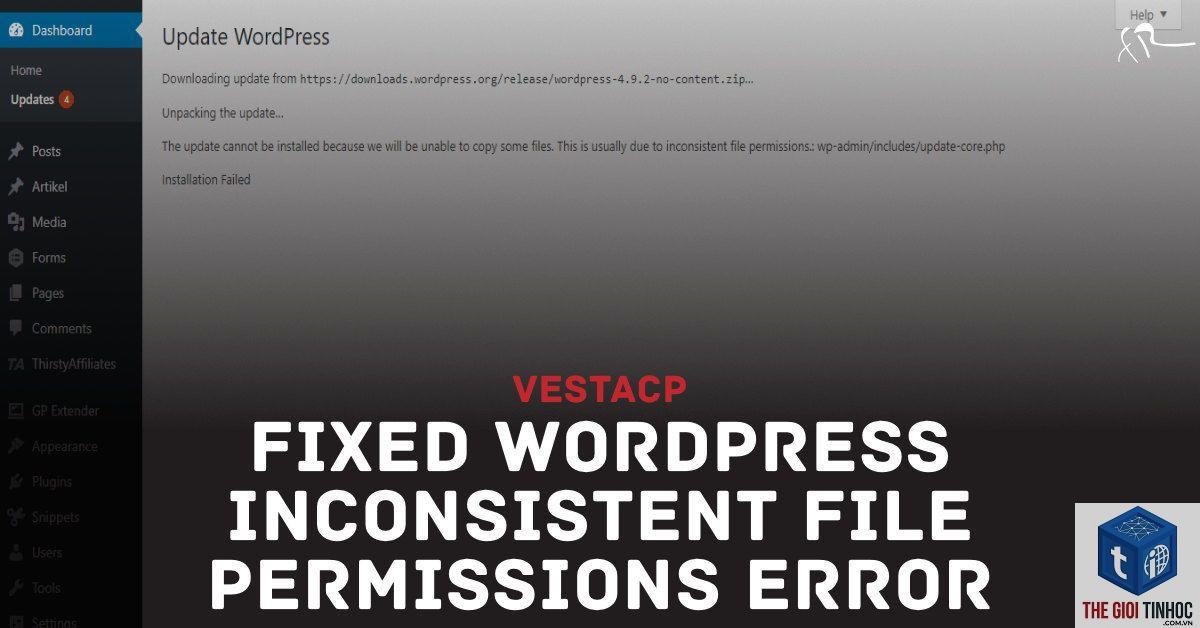 wordpress update permissions error - Hình 2