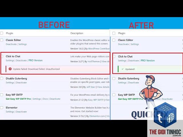 wordpress update theme failed