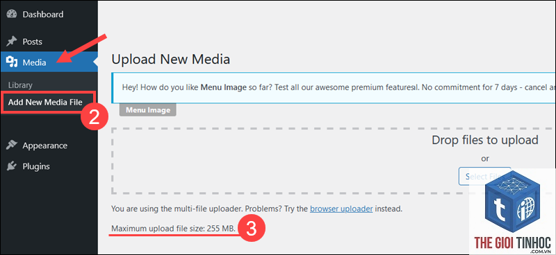 wordpress upload php ini error