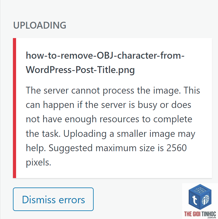 wordpress upload server error