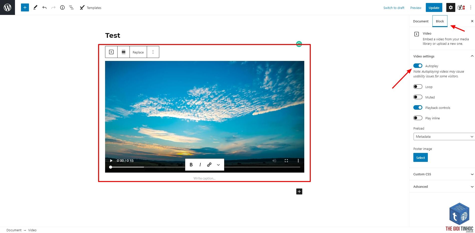 wordpress video autoplay lỗi - Hình 1
