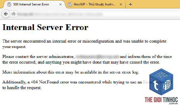 wordpress web server error