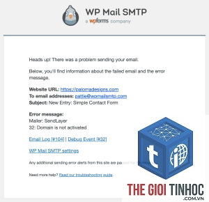 wordpress wp_mail connection error