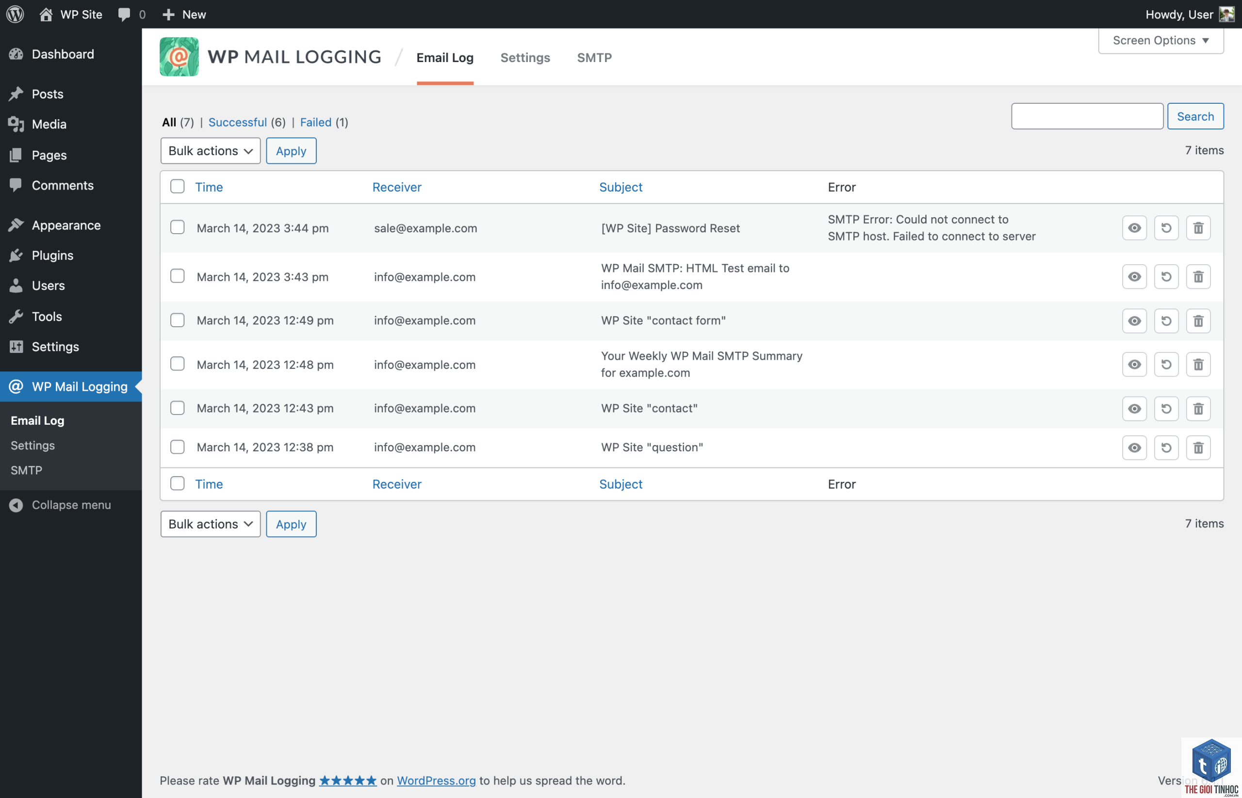 wordpress wp_mail logging lỗi - Hình 2