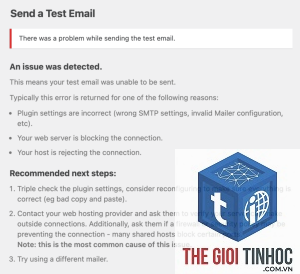 wordpress wp_mail smtp error
