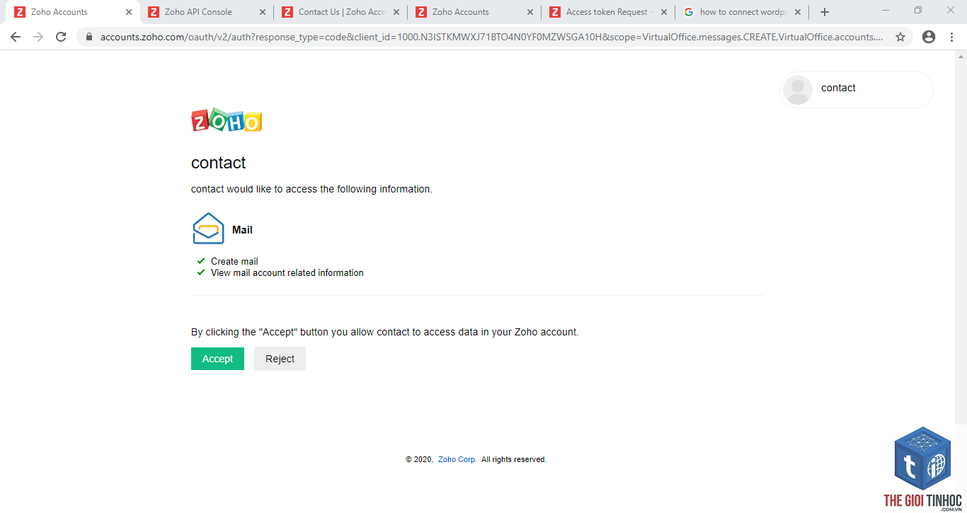 wordpress zoho authentication failed - Hình 3