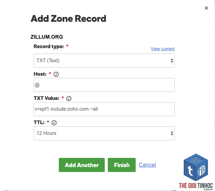wordpress zoho spf lỗi